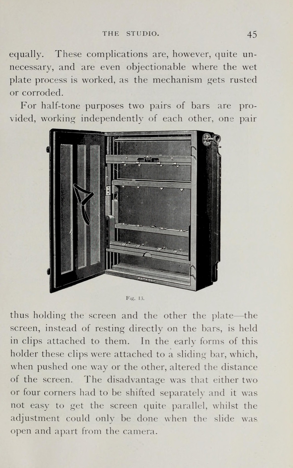 Screen and plate holder